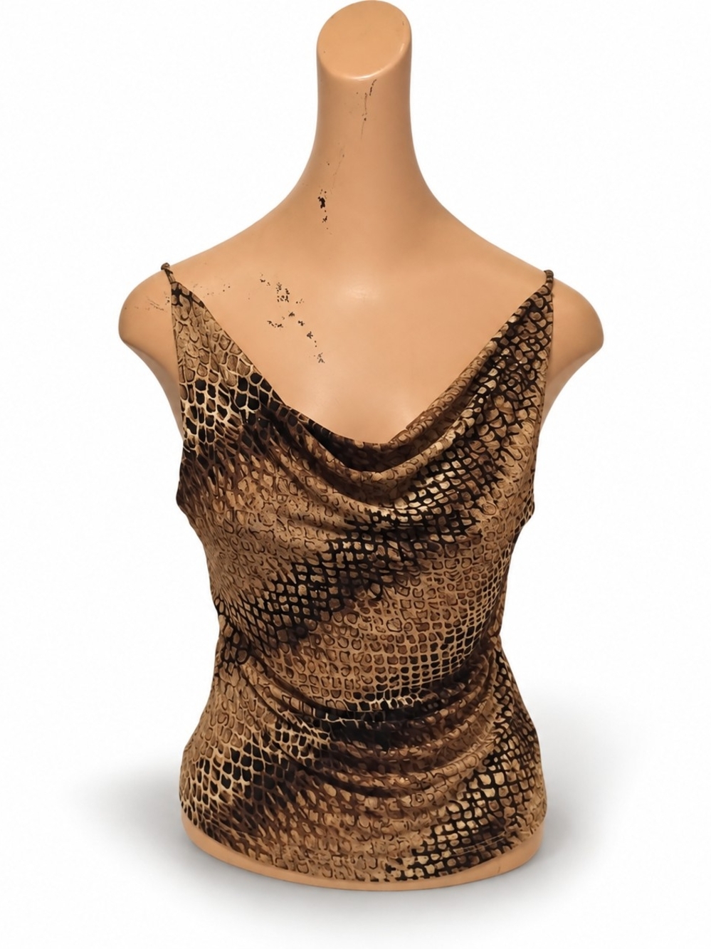 2000's Formula-X Animal Print cowl neck cami